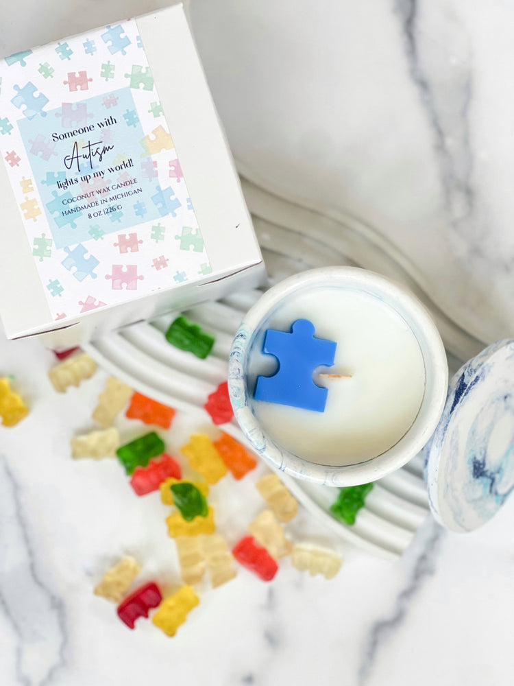 Autism Awareness Candle