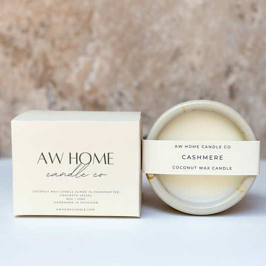 CASHMERE - Concrete Candle - coconut wax and phthalate-free fragrance candle - 8oz