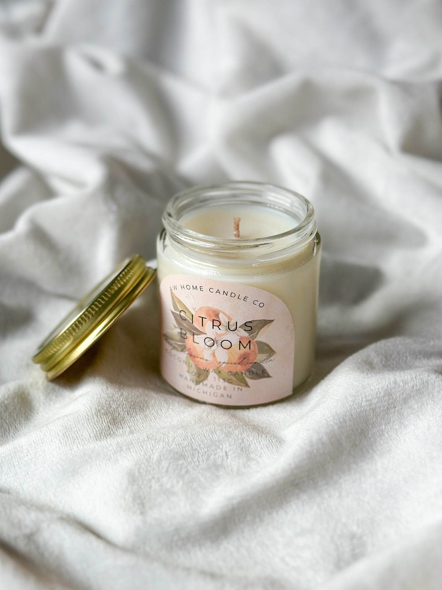 CITRUS BLOOM Coconut wax candle | 4oz | Nontoxic | Cotton Wick